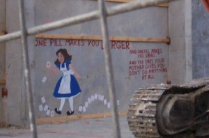 One pill Mt Cook grafitto